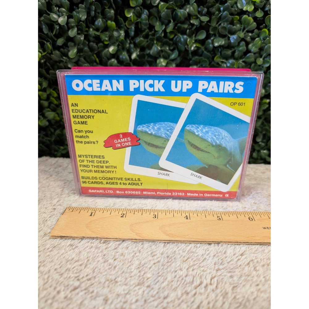 Vtg 1988 Safari Ltd Ocean Pick Up Pairs Memory Game 96 Cards West Germany OP 601